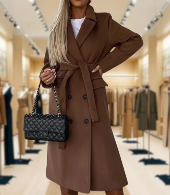 Kim™ | Elegant Double-Breasted Wool Coat