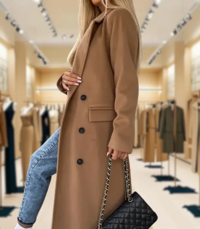 Kim™ | Elegant Double-Breasted Wool Coat