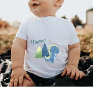 Kinder T-Shirt Dinosaurier personalisiert mit Name Junge