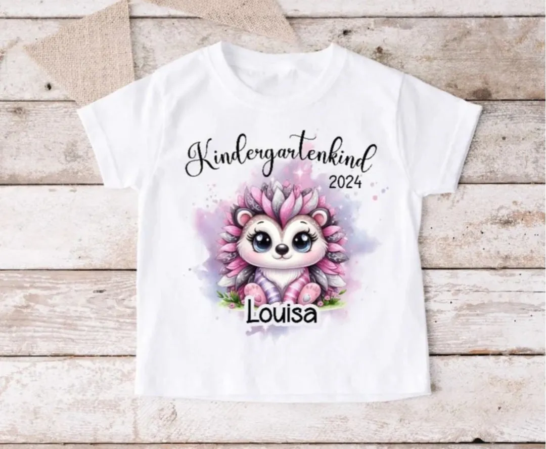 Kindergartenkind T-Shirt Igel personalisiert Kita Kind Mädchen Kindergarten Start