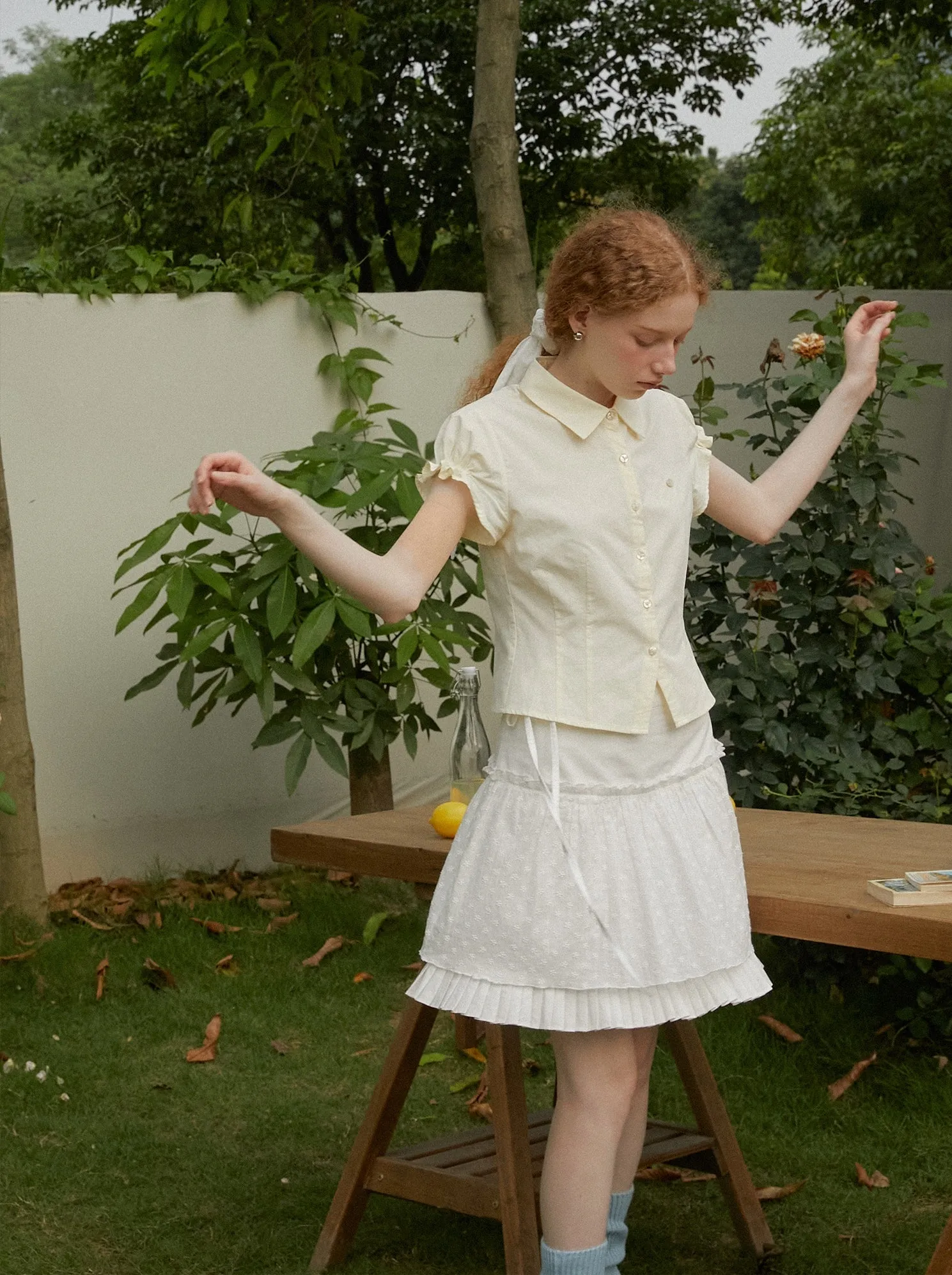 Layered Pleated Skirt