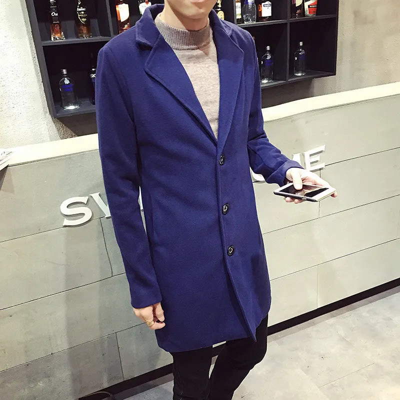 Leon | Refined Single-Breasted Wool Coat with Elegant Collar