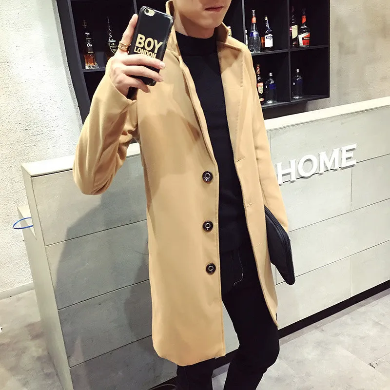 Leon | Refined Single-Breasted Wool Coat with Elegant Collar