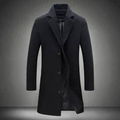 Leon | Refined Single-Breasted Wool Coat with Elegant Collar