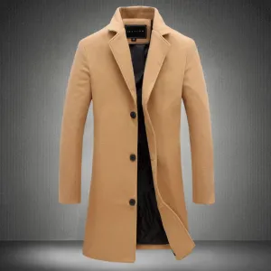 Leon | Refined Single-Breasted Wool Coat with Elegant Collar