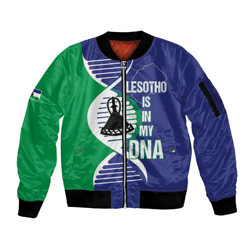 Lesotho Is In My DNA Sleeve Zip Bomber Jacket LT15