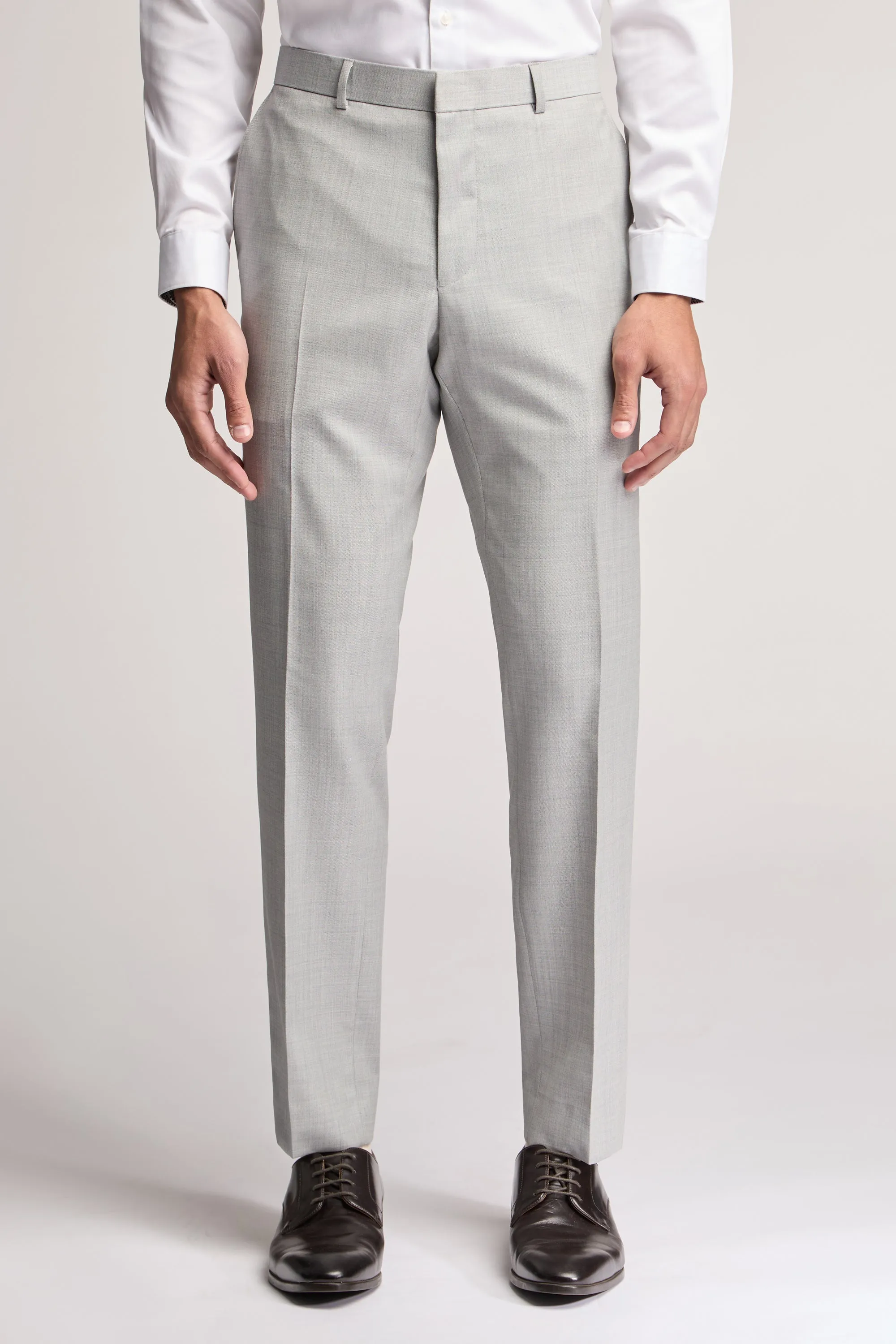 Light Grey Sharkskin Trouser Lt-Grey