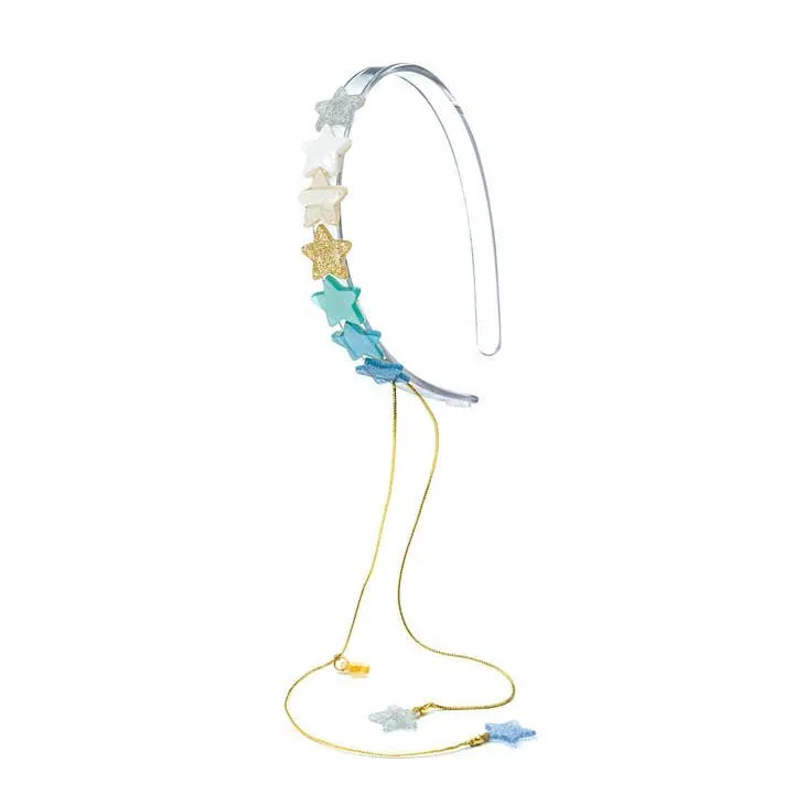 Lilies & Roses Charm Headband - Pearlized Blue Stars