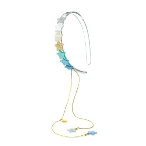 Lilies & Roses Charm Headband - Pearlized Blue Stars