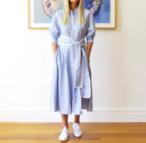 Lillie Yarn Dyed Shirt Dress with Ric Rac Belt