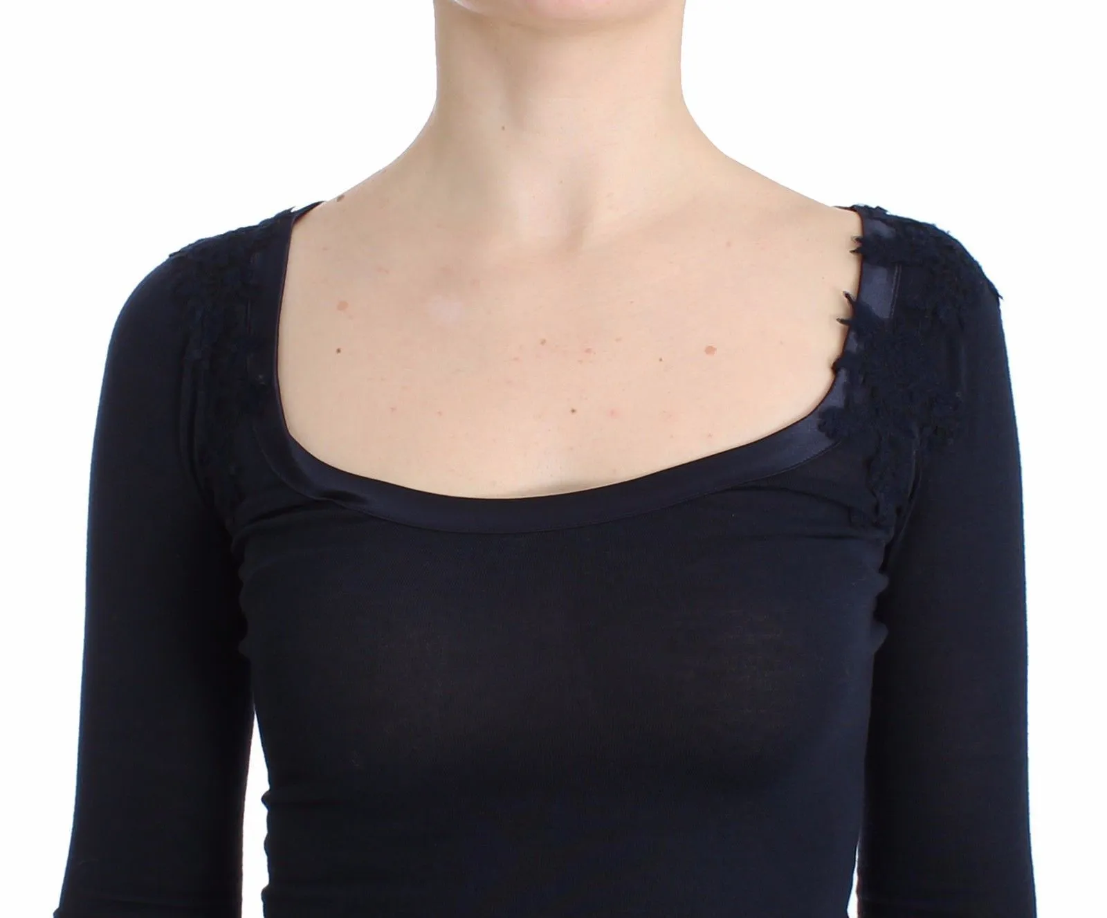 Lingerie Blue Top Blouse Jumper Lace Rayon