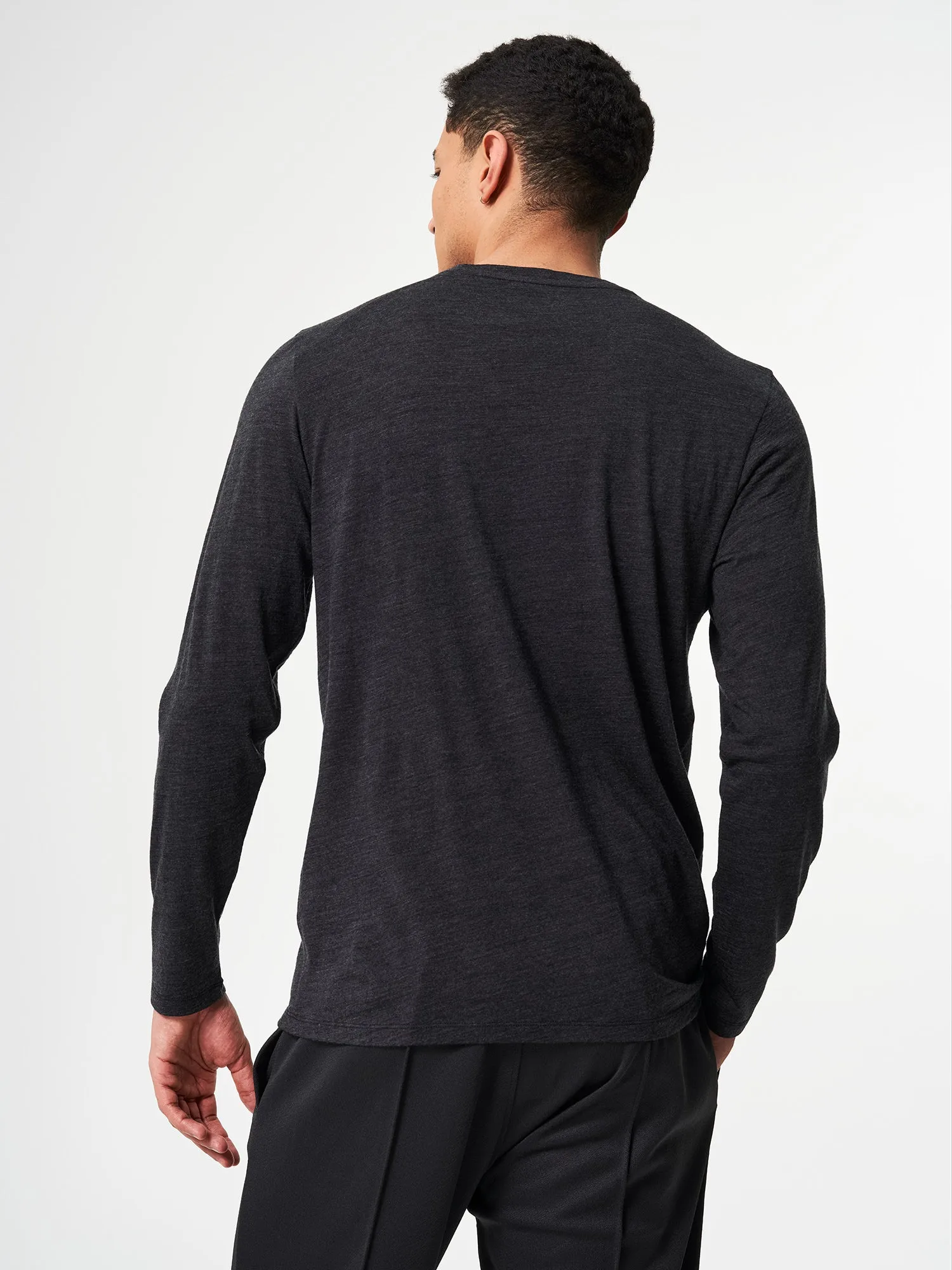 Longsleeve Merino - Dark Grey Melange (Male)