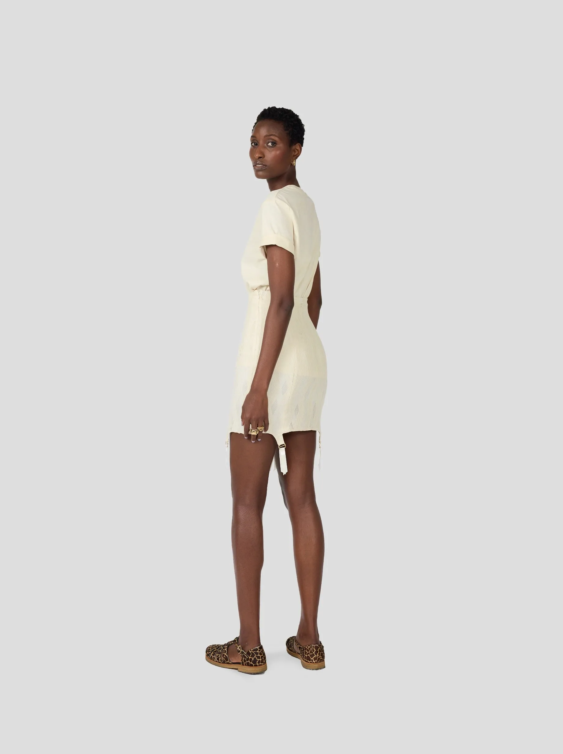 Louma Skirt In Cream Openwork Lace