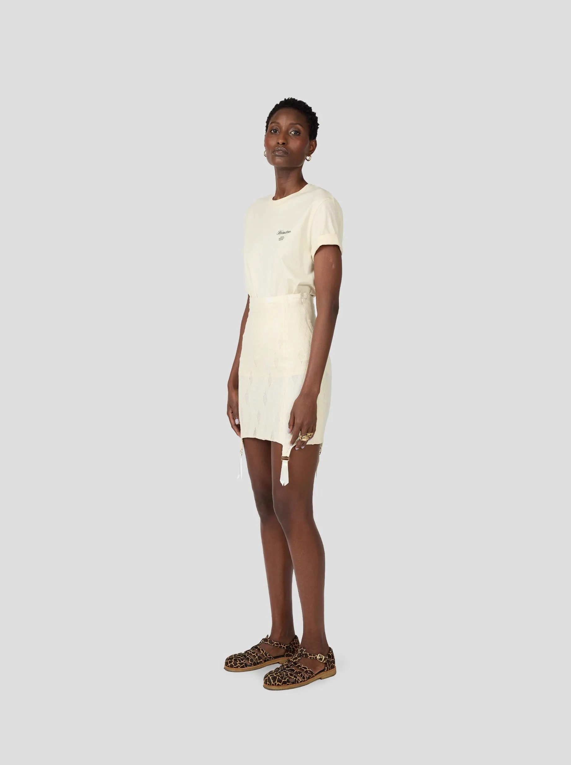 Louma Skirt In Cream Openwork Lace