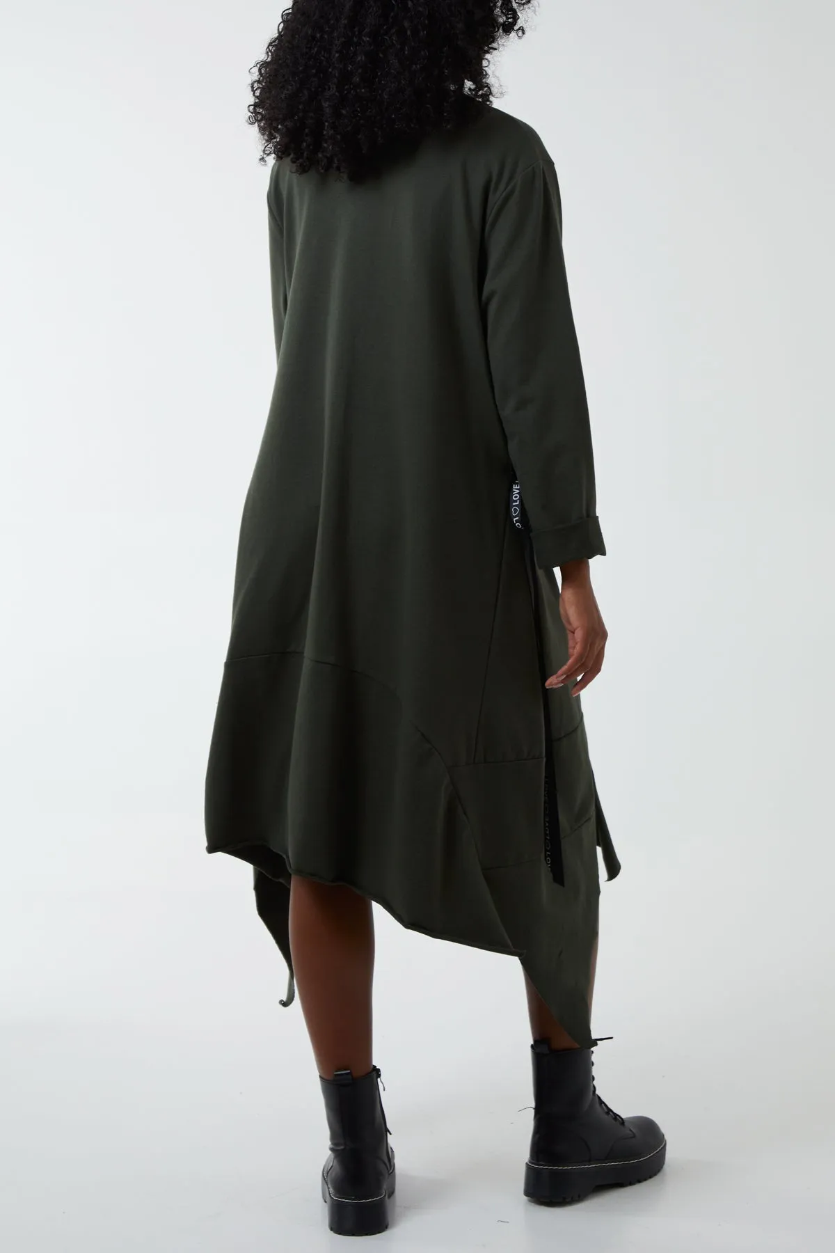 'LOVE' Ribbon Oversized Sweatshirt Dress