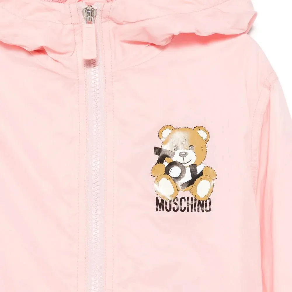 LS HODDED NYLON JACKET W TOY BEAR PRINT