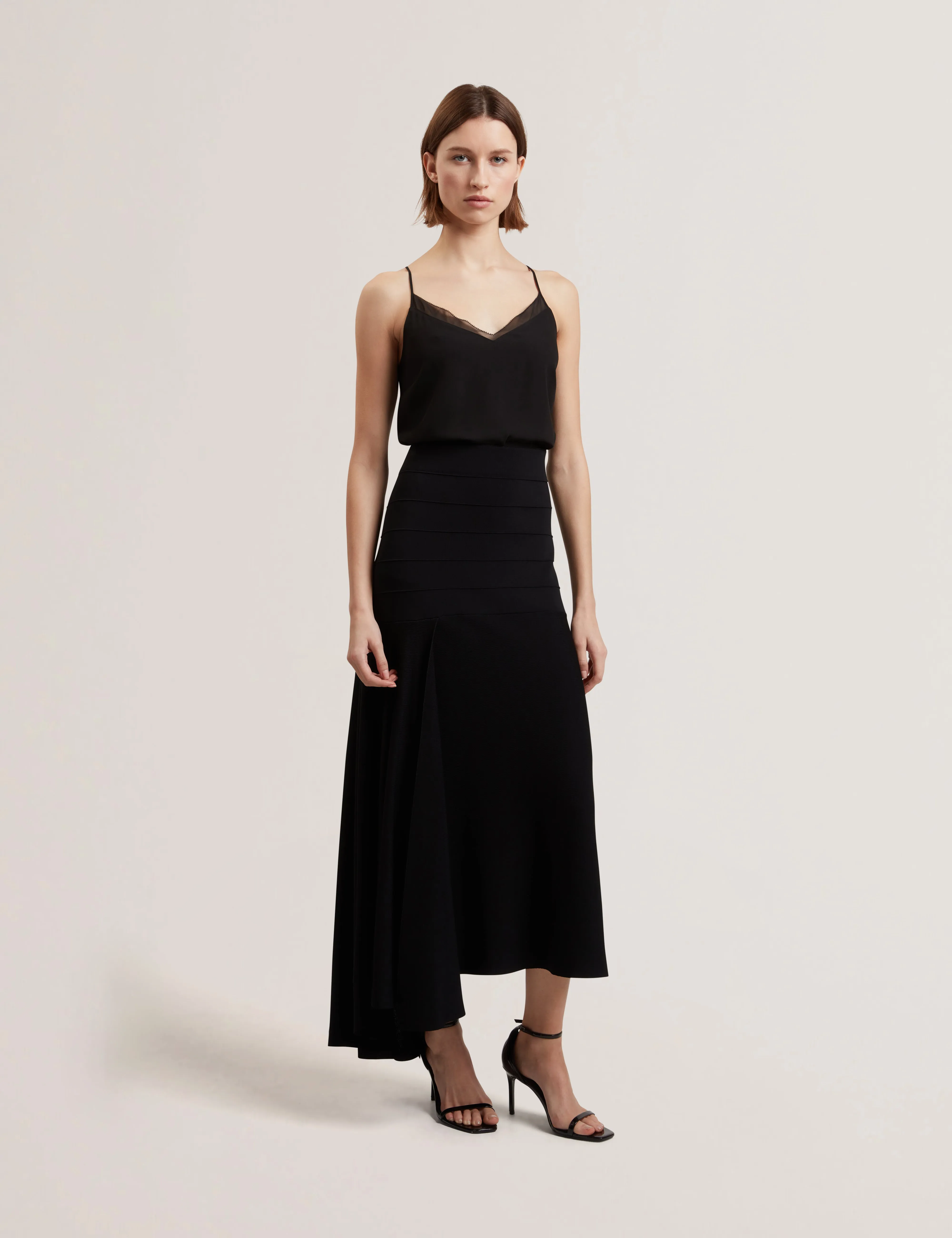 Lulea Chiffon Insert Cami Top Black