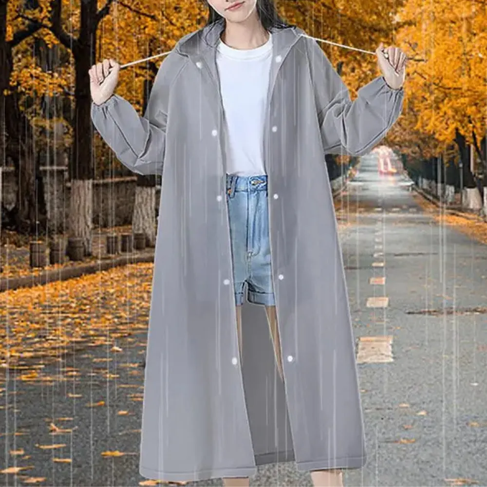 Mackintosh long waterproof transparent with hood - Lightweight and breathable material
