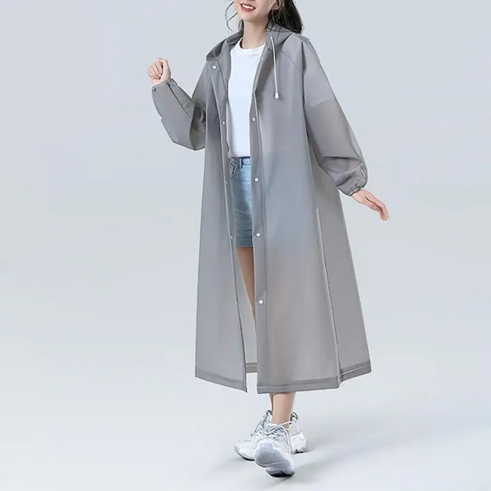 Mackintosh long waterproof transparent with hood - Lightweight and breathable material