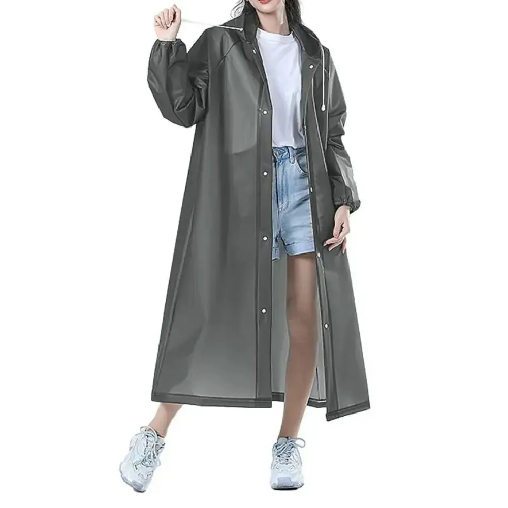 Mackintosh long waterproof transparent with hood - Lightweight and breathable material