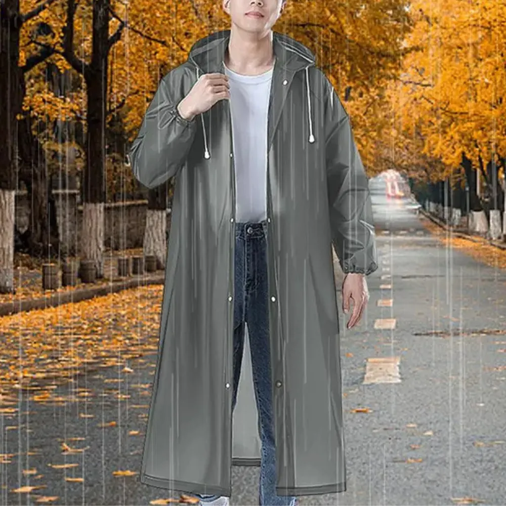 Mackintosh long waterproof transparent with hood - Lightweight and breathable material