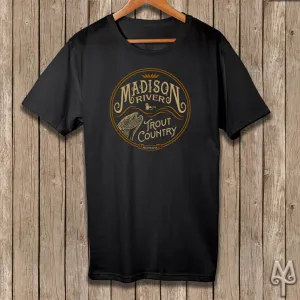 Madison River Trout Country, black t-shirt