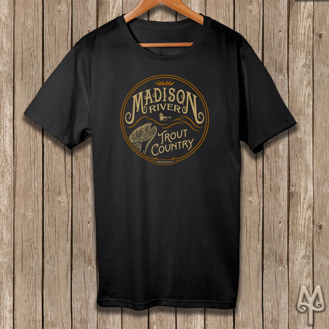 Madison River Trout Country, black t-shirt