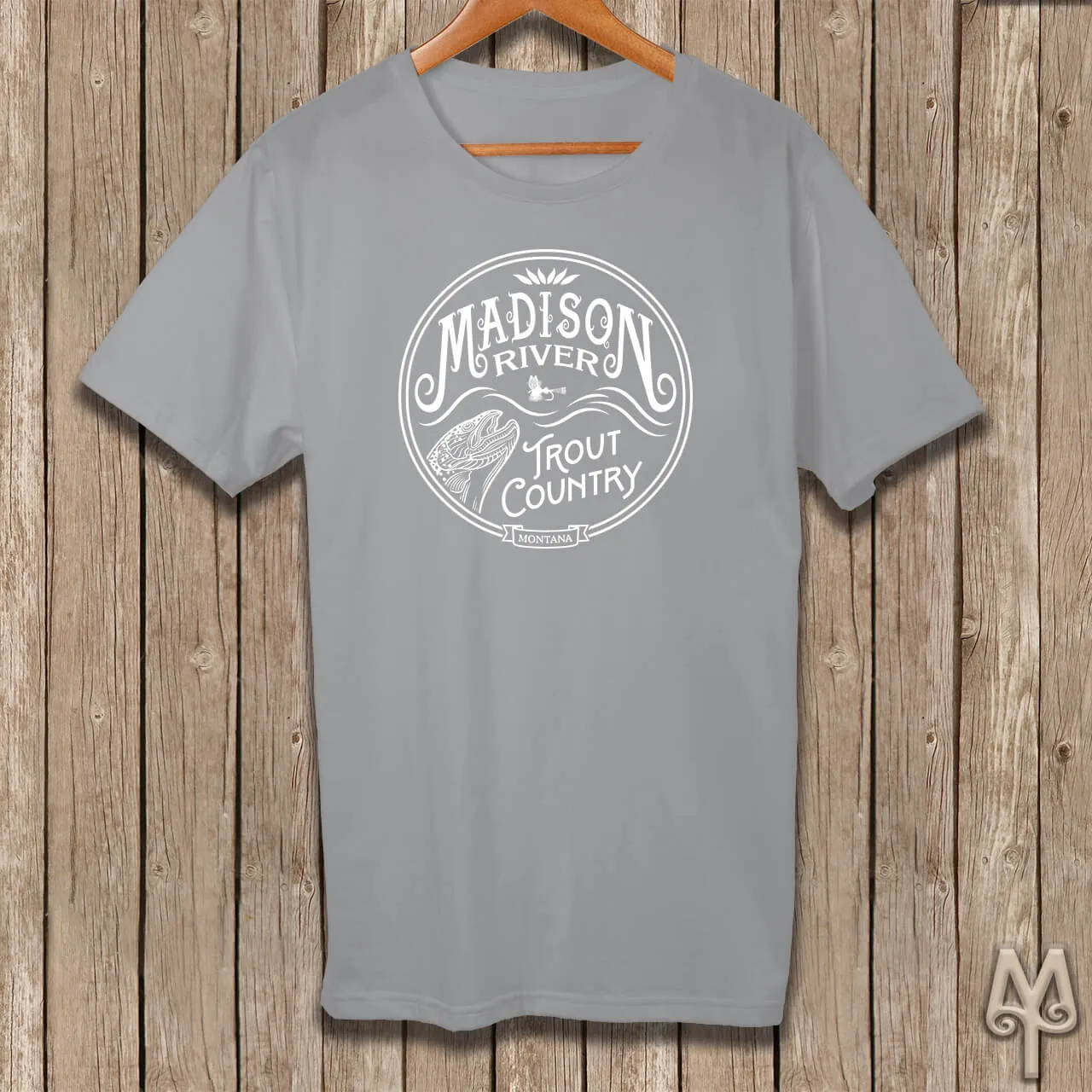 Madison River Trout Country, white logo t-shirt