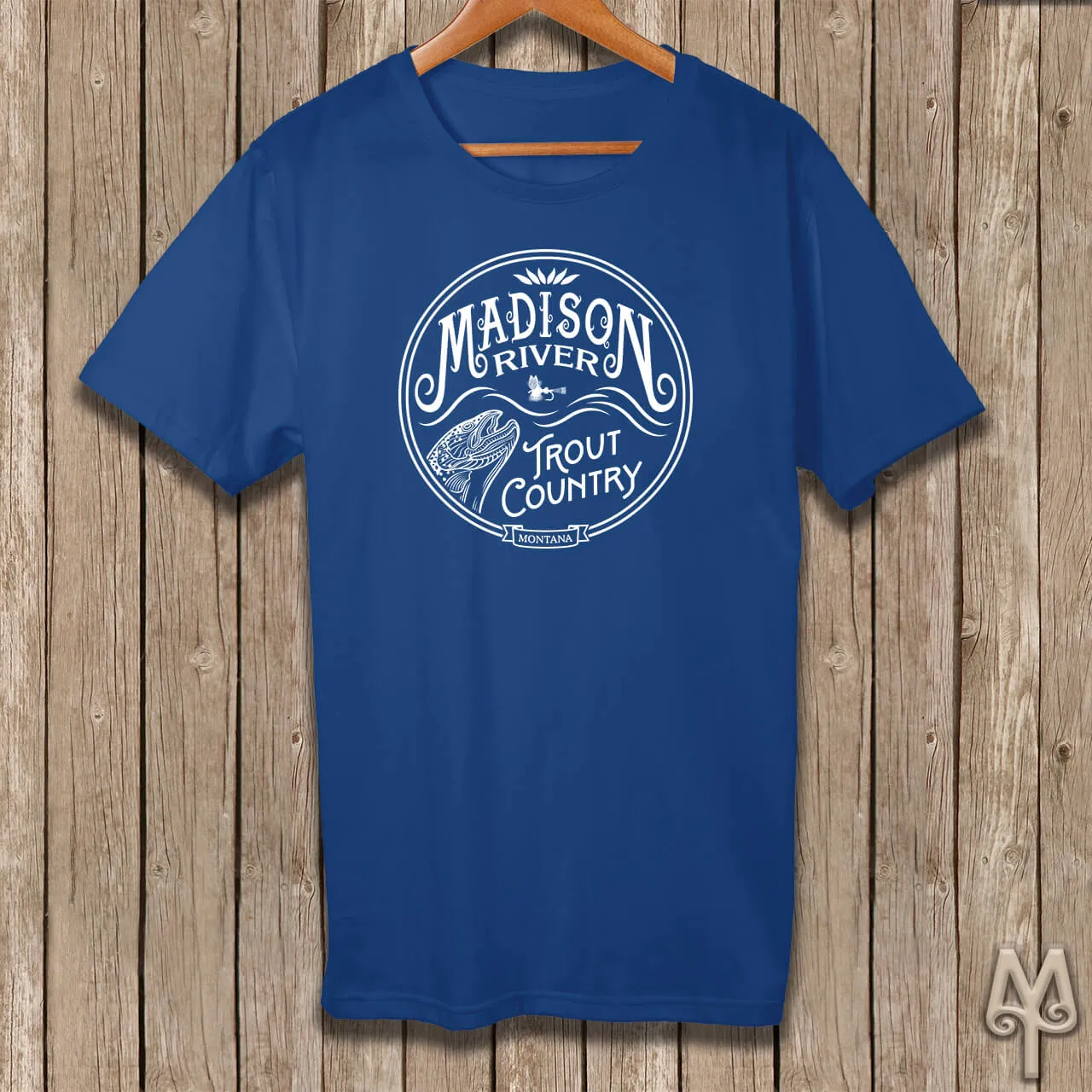 Madison River Trout Country, white logo t-shirt