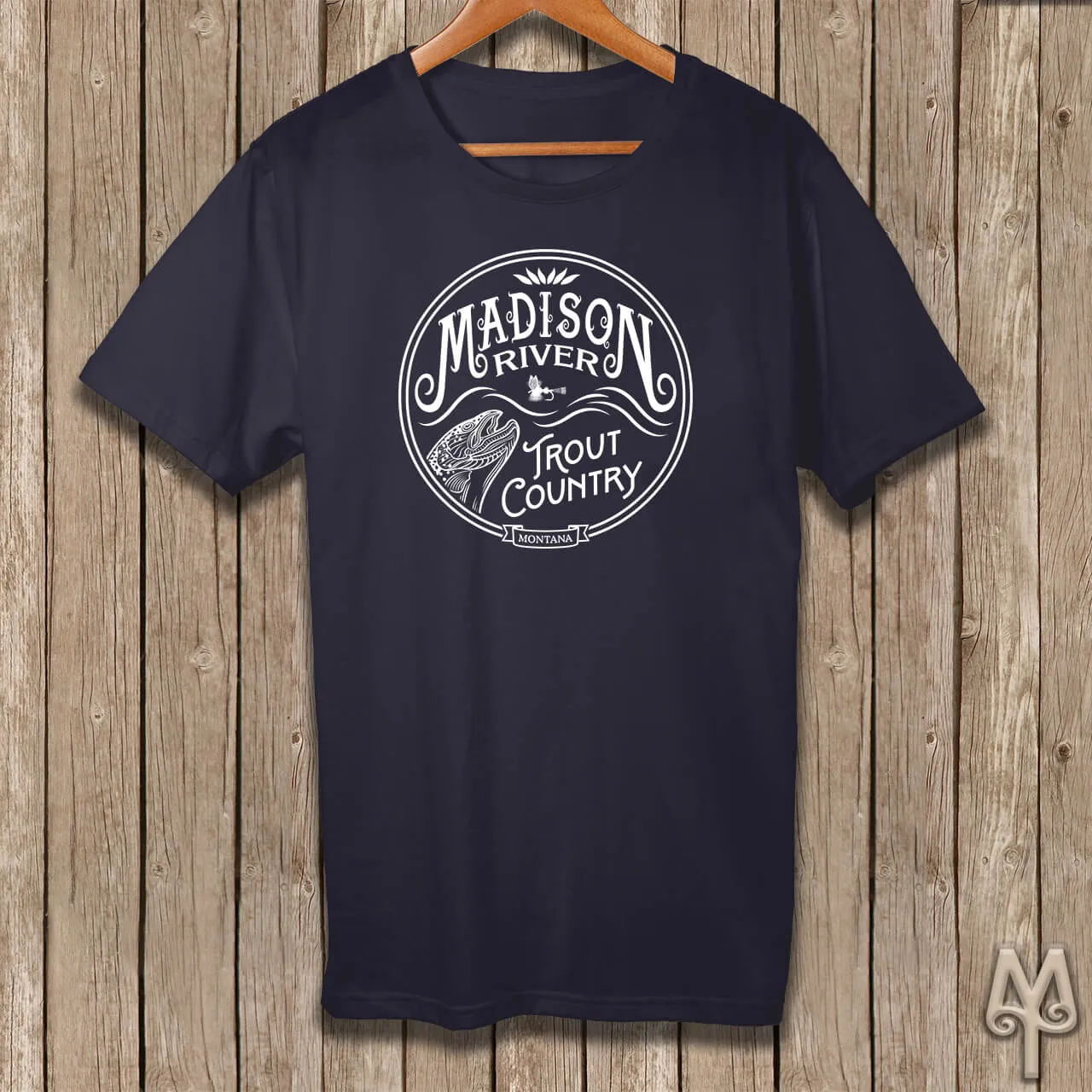 Madison River Trout Country, white logo t-shirt