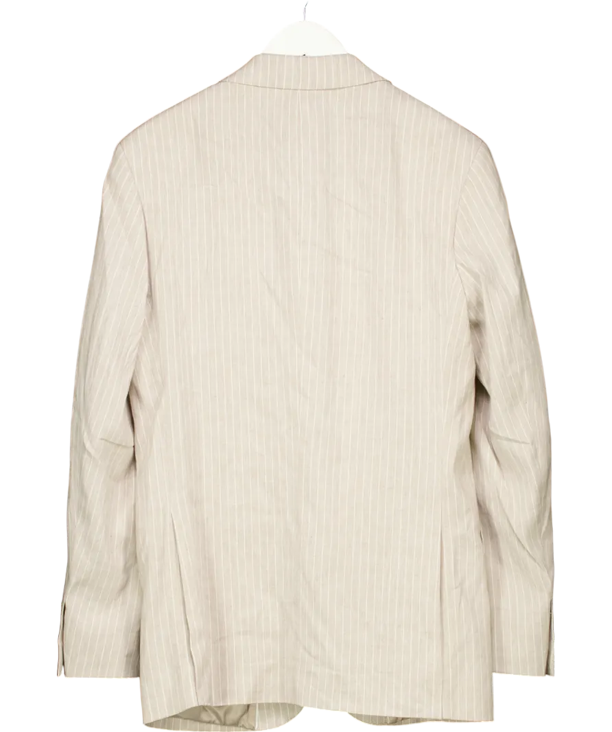 M&S Beige Tailored Fit Linen Rich Suit Jacket UK 36" CHEST