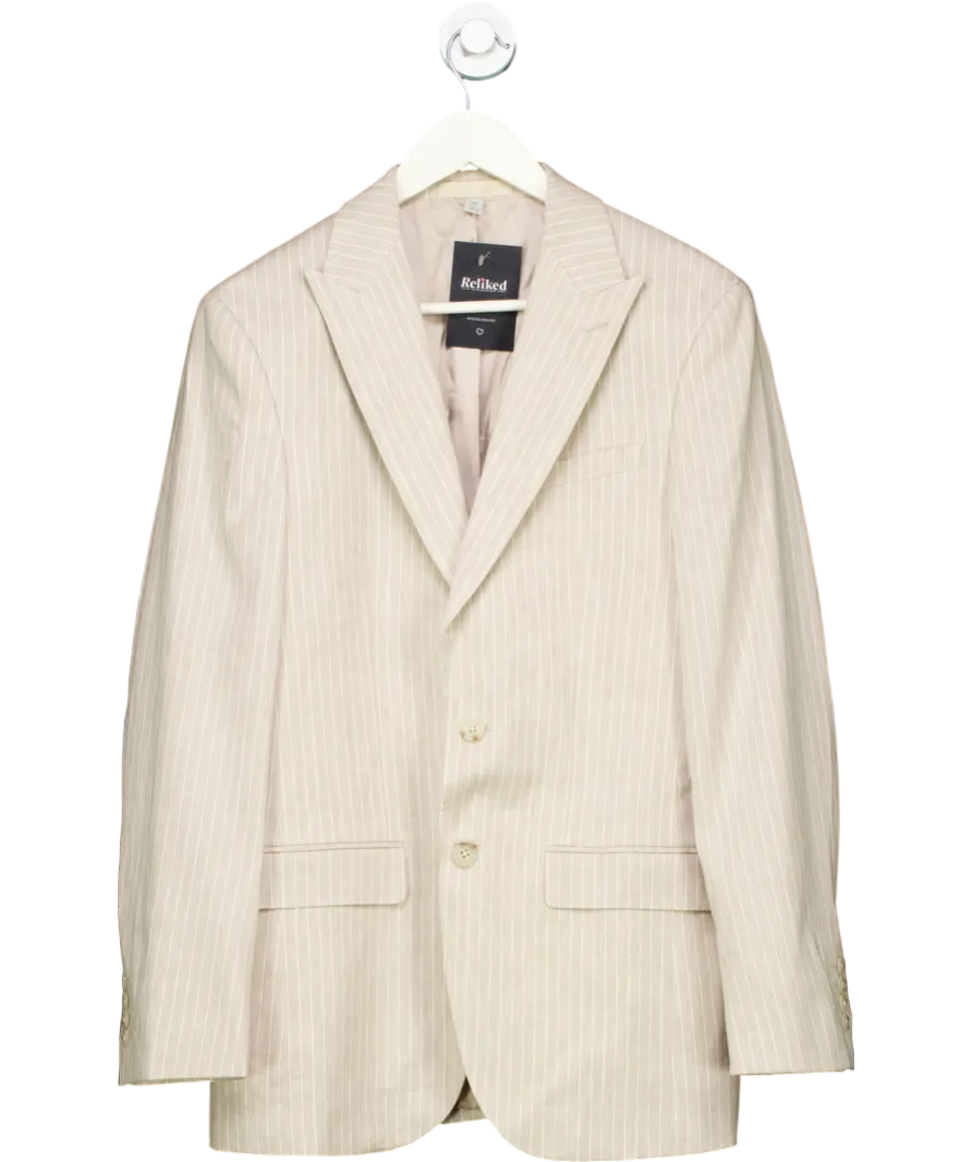 M&S Beige Tailored Fit Linen Rich Suit Jacket UK 36" CHEST