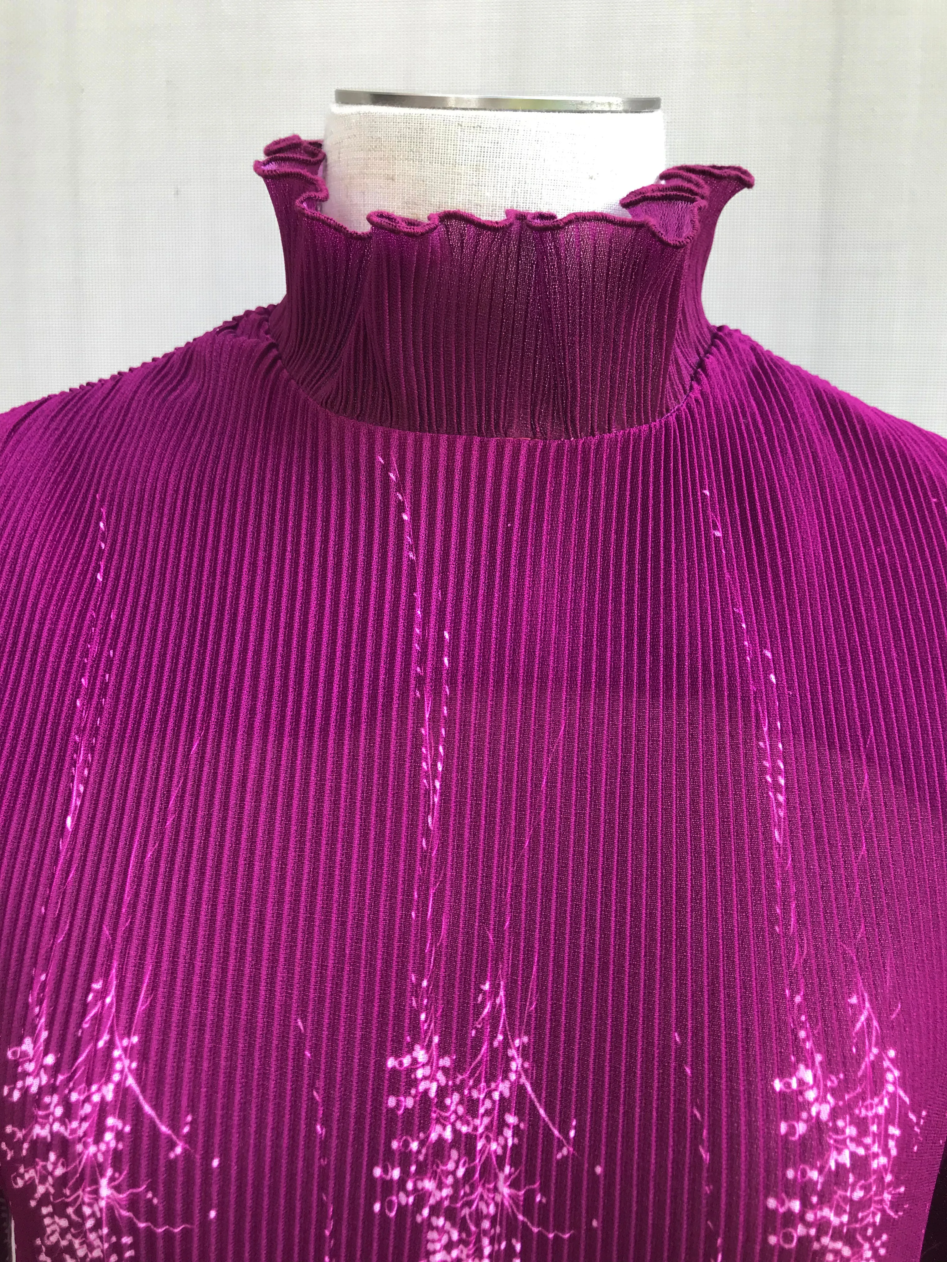 Mauve Pleated Floral Dress