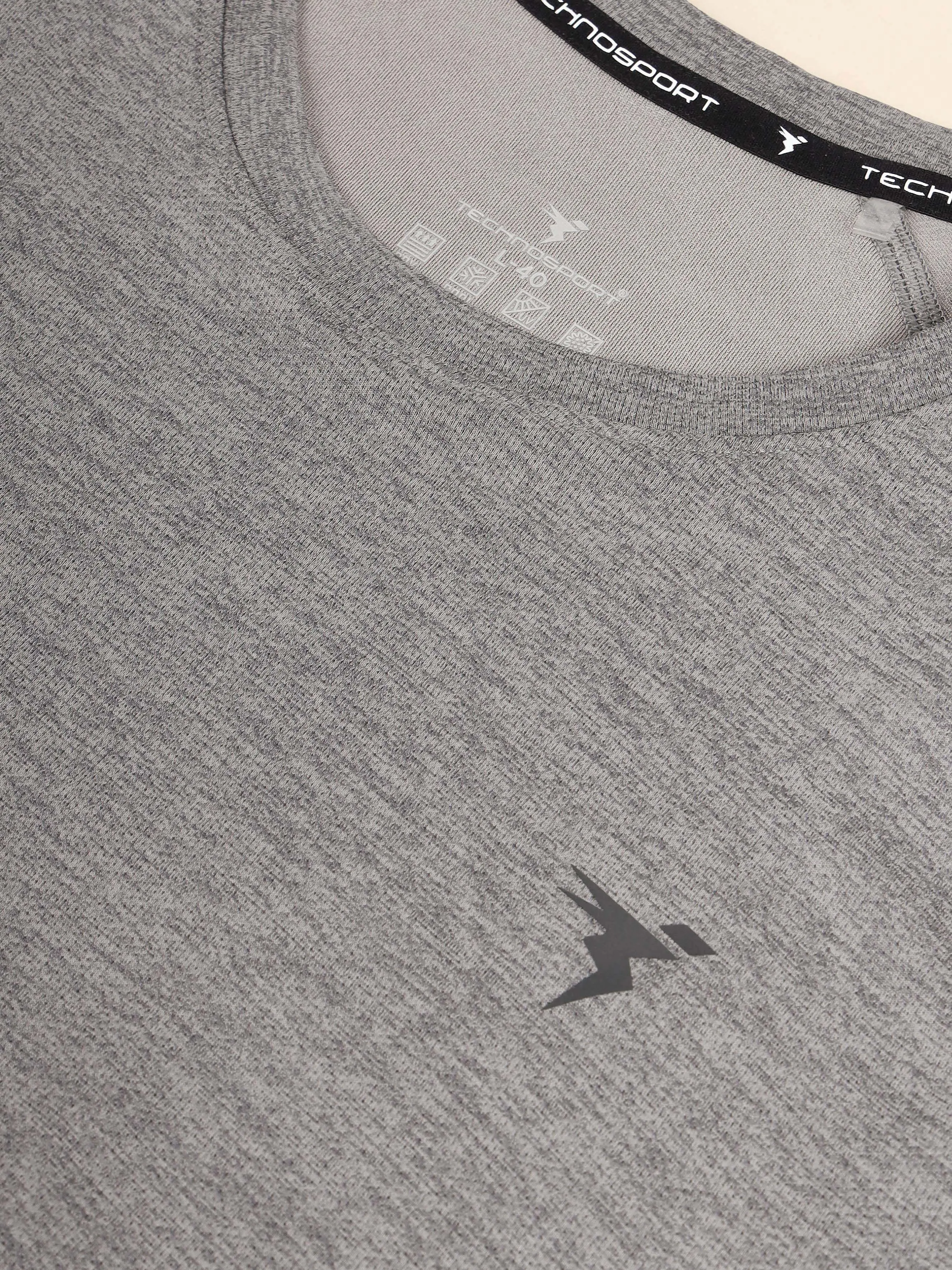Men Melange Slim Fit Crew Neck T-shirt with MELANGE