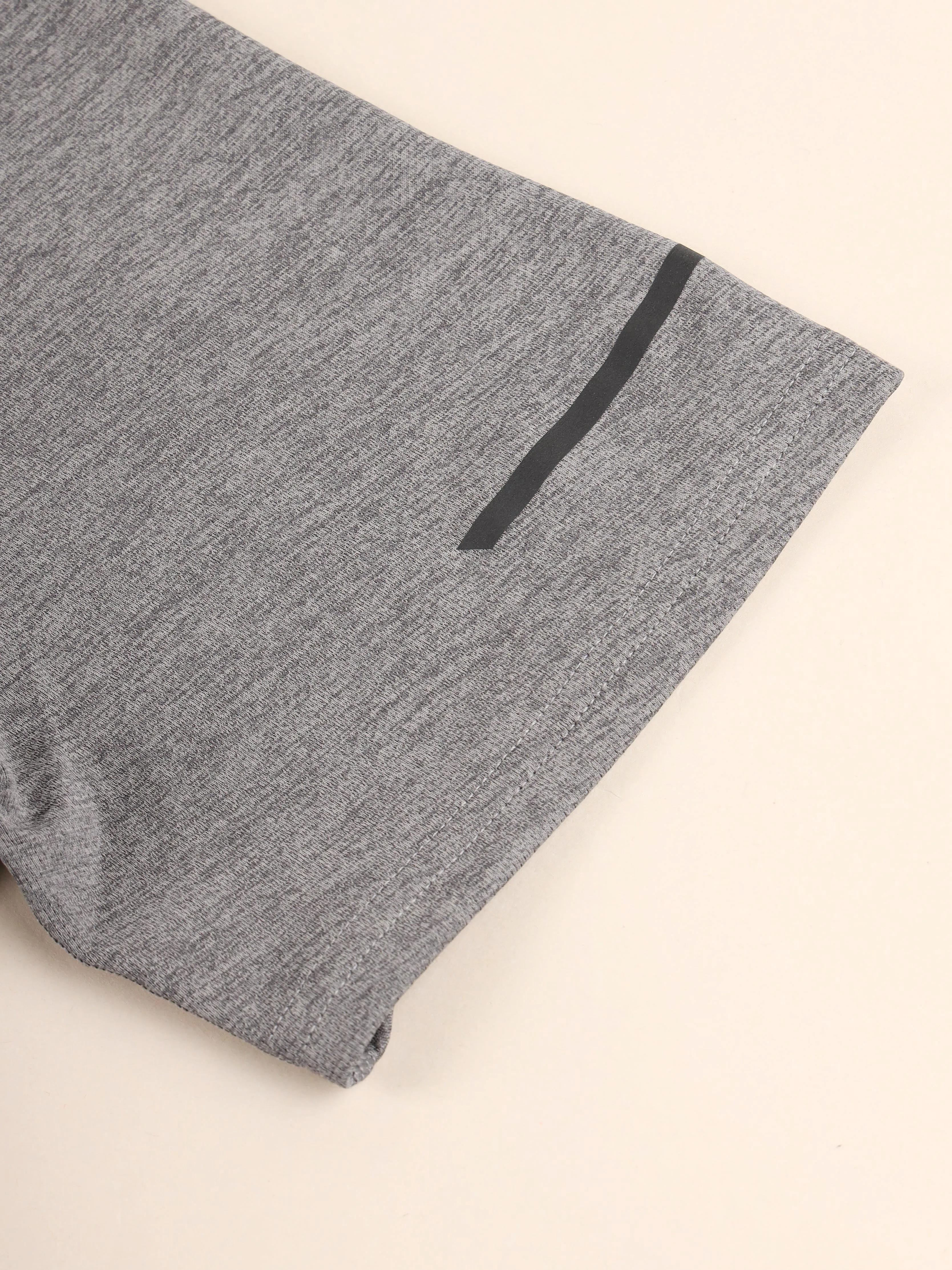 Men Melange Slim Fit Crew Neck T-shirt with MELANGE
