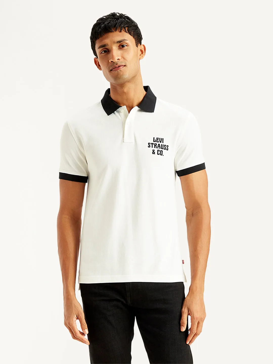 Men's Brand Logo Slim Fit Polo T-Shirt