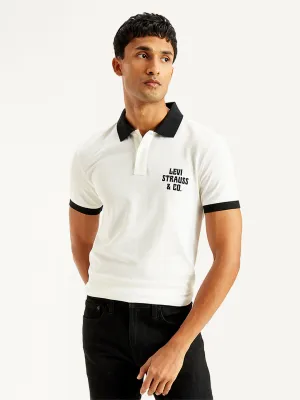 Men's Brand Logo Slim Fit Polo T-Shirt