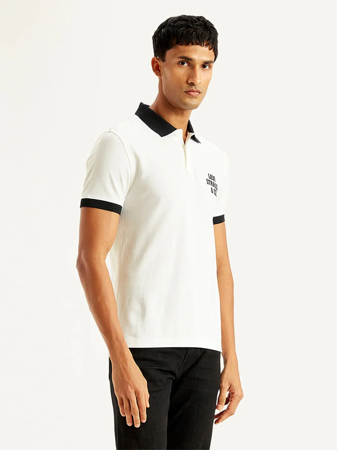 Men's Brand Logo Slim Fit Polo T-Shirt