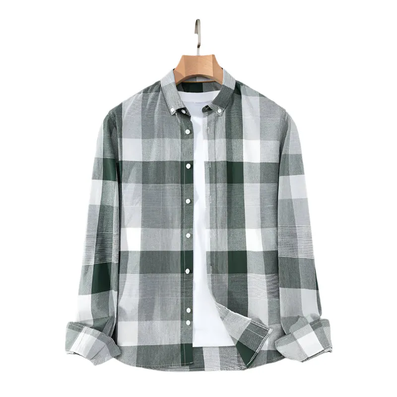 Men's Classic Plaid Cotton Shirt | Contemporary Casual Collection