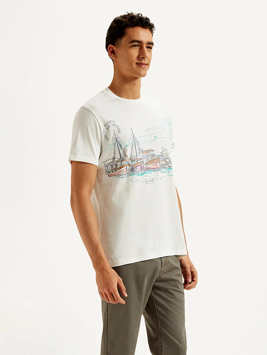 Men's Graphic Print Slim Fit T-shirt