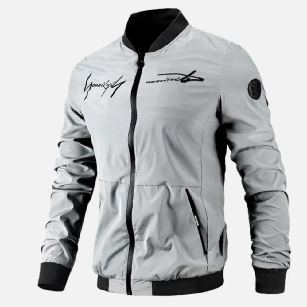 Men's lightweight bomber jacket - sleek zip-up outerwear for everyday wear