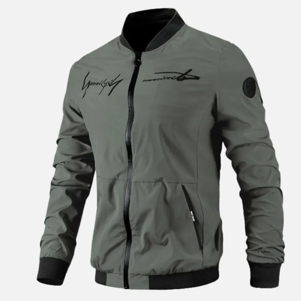Men's lightweight bomber jacket - sleek zip-up outerwear for everyday wear