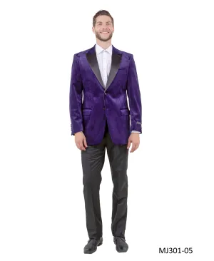 Men's Modern Fit Sport Coat w/ Satin Peak Lapel
