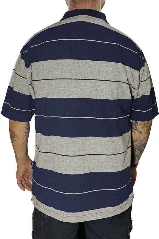 Mens Old School Striped Polo Shirts 7 Colors