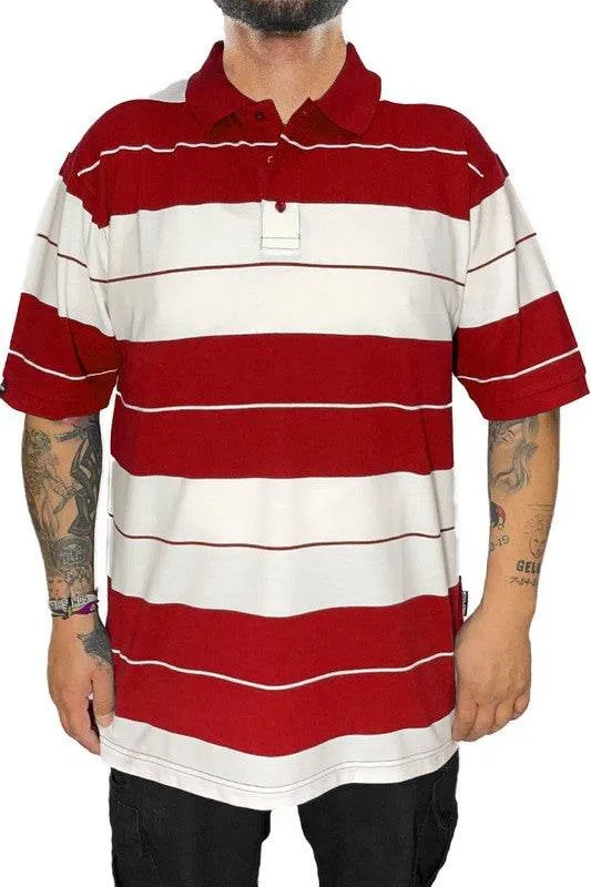 Mens Old School Striped Polo Shirts 7 Colors