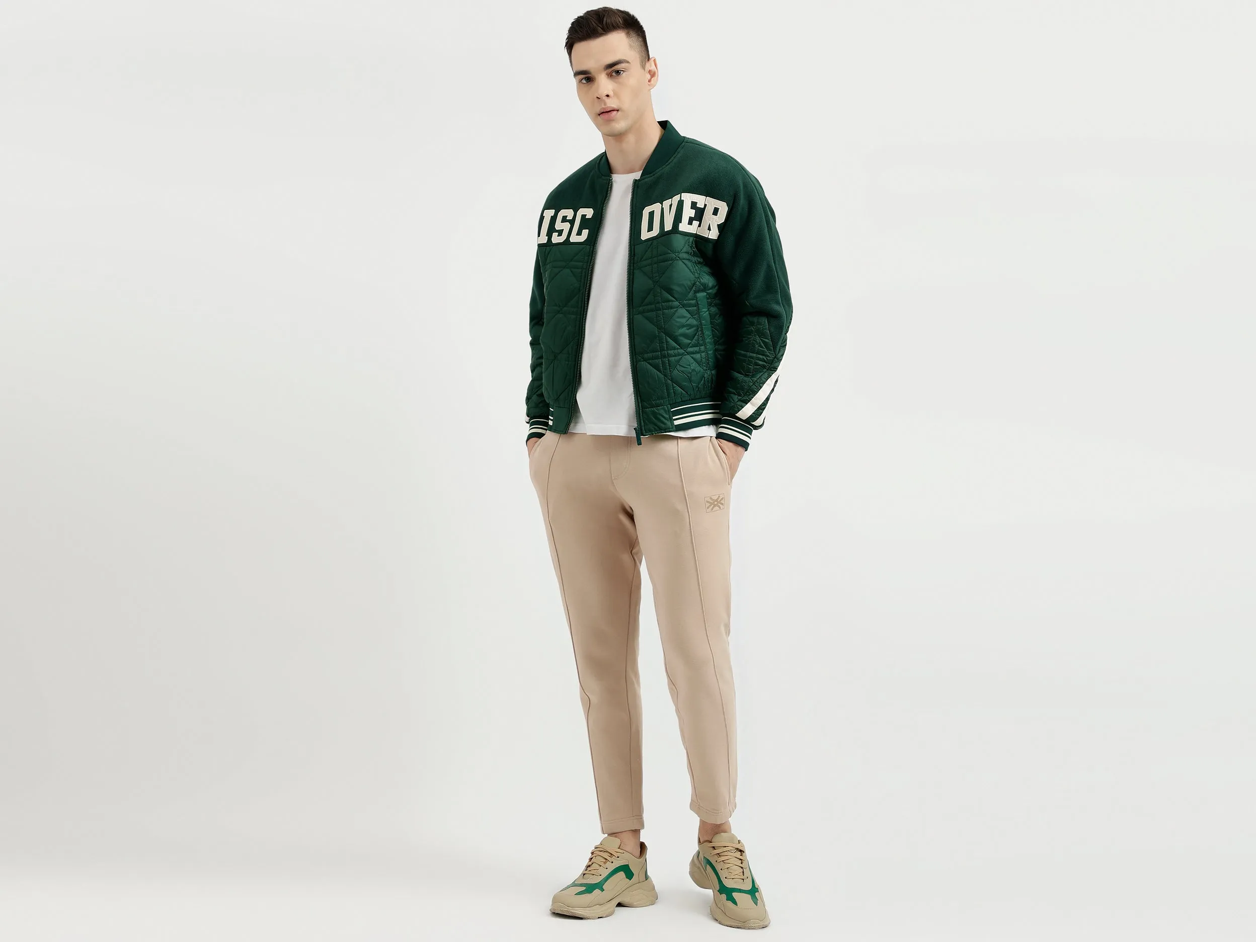 Men's Regular Fit Baseball Collar Wadded Jacket