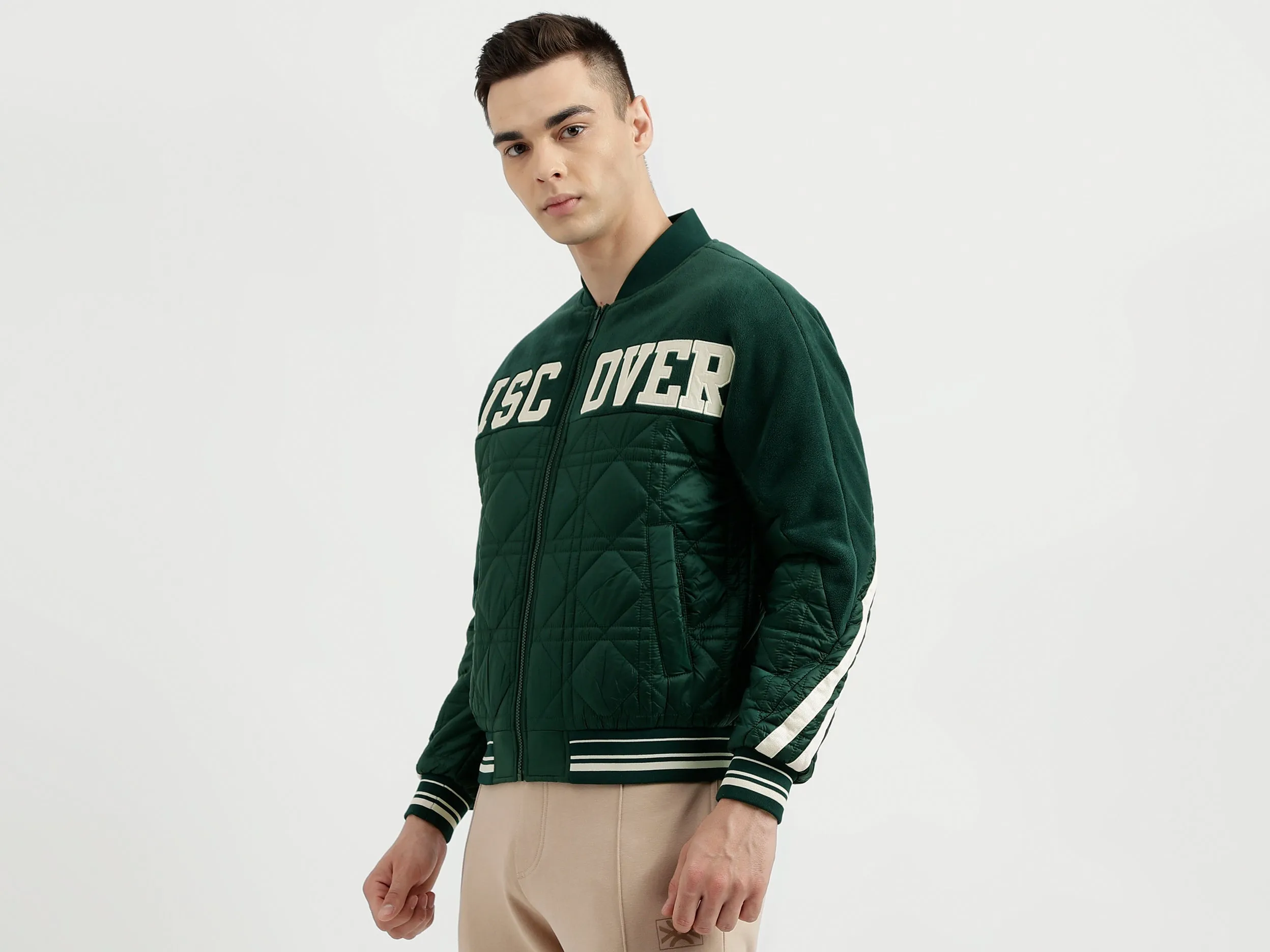 Men's Regular Fit Baseball Collar Wadded Jacket