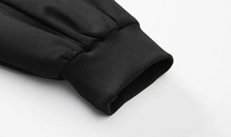 Men’s Solid Oversized Bomber Jacket with Elastic Band Cuff