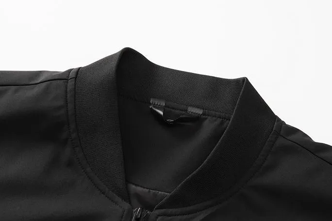 Men’s Solid Oversized Bomber Jacket with Elastic Band Cuff