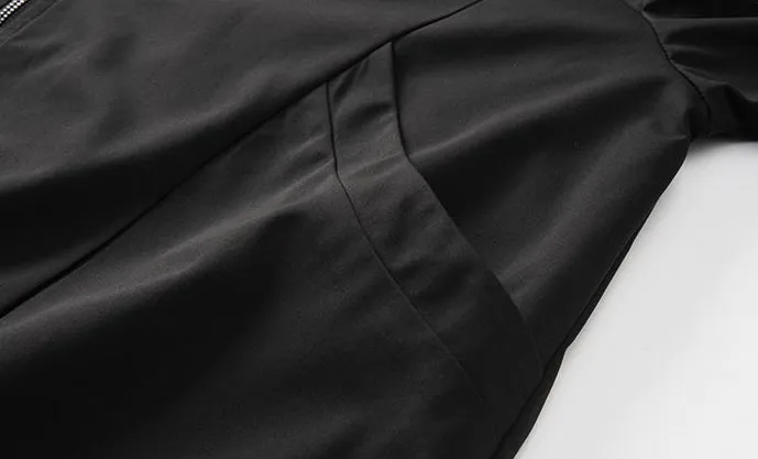 Men’s Solid Oversized Bomber Jacket with Elastic Band Cuff